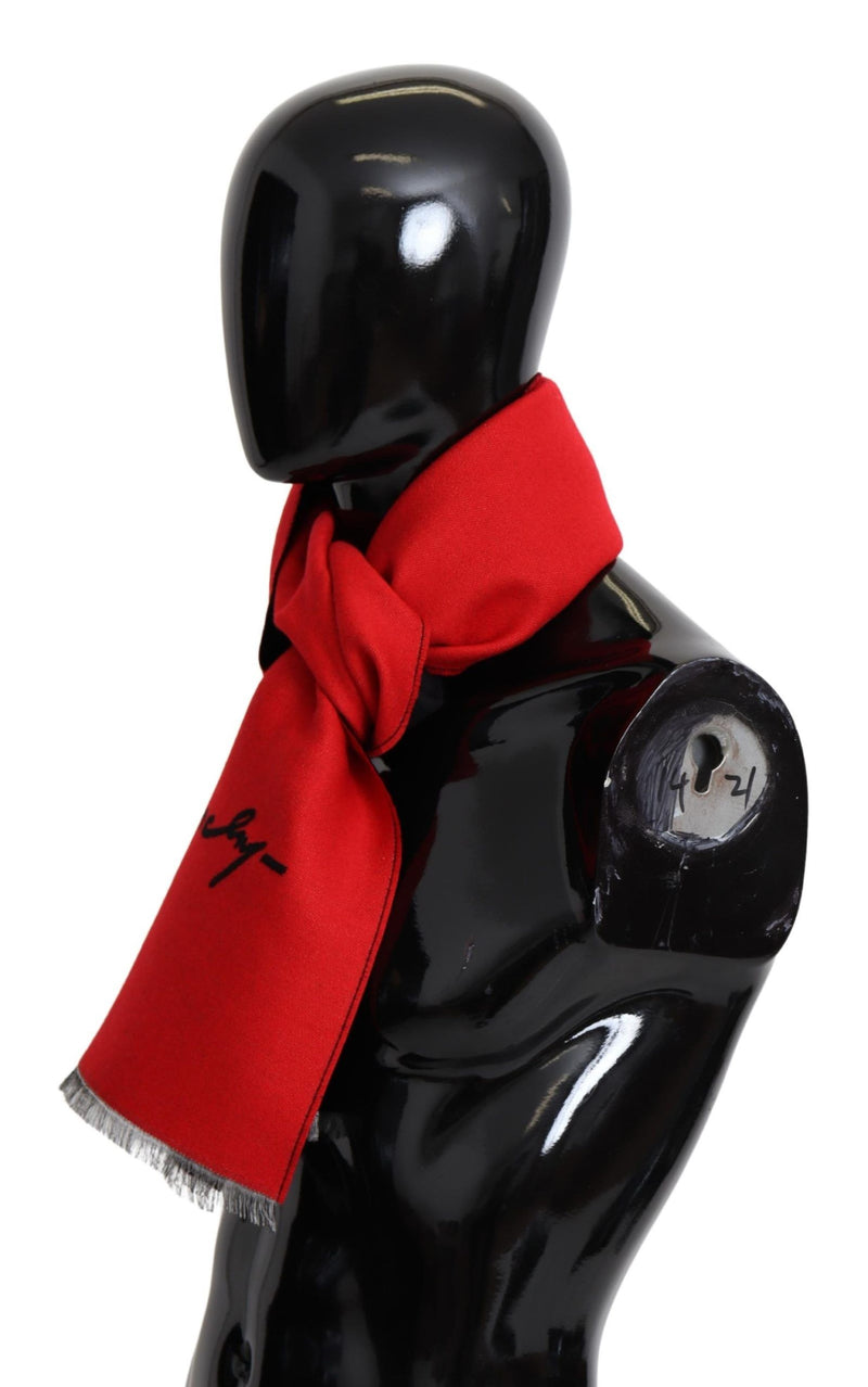 Givenchy Eleganter roter Unisex-Schal aus Wollmischung