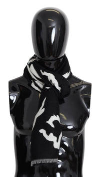Givenchy Eleganter Unisex Woll-Seidenschal in Schwarz &amp; Weiß