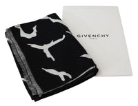 Givenchy Eleganter Unisex Woll-Seidenschal in Schwarz &amp; Weiß