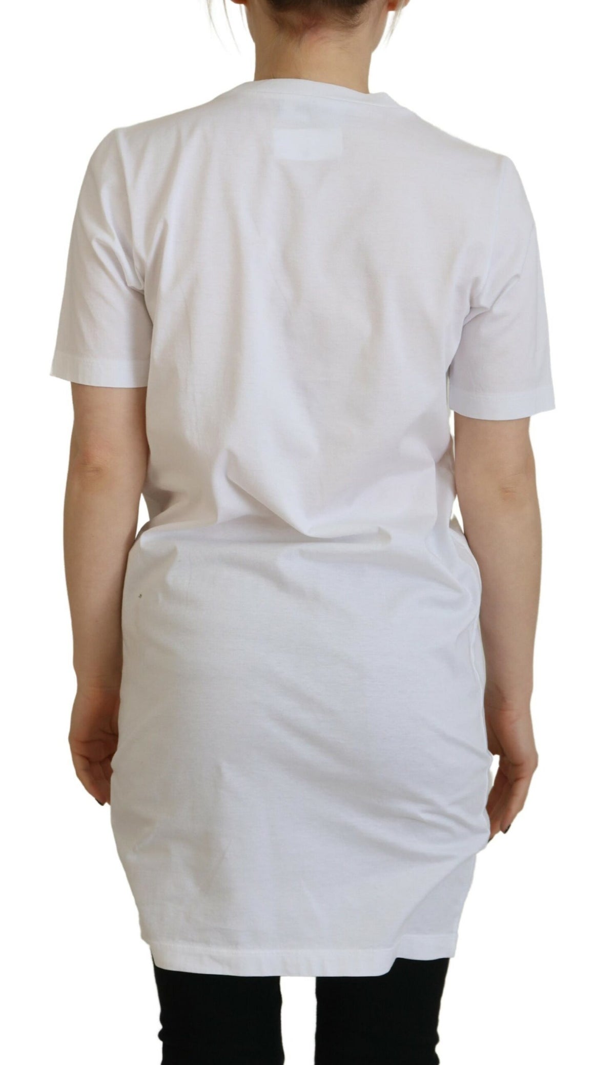 Dsquared² White Cotton Icon Logo Print Crewneck T-shirt