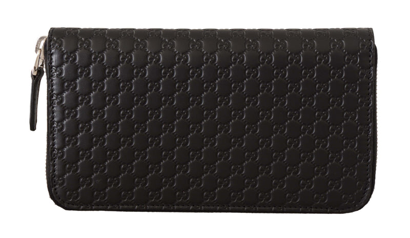 Gucci Elegante schwarze Leder-Geldbörse mit Rundum-Reißverschluss