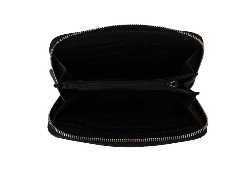 Gucci Elegante schwarze Leder-Geldbörse mit Rundum-Reißverschluss