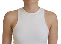 Dsquared² White Viscose Sleeveless Round Neck Tank T-shirt