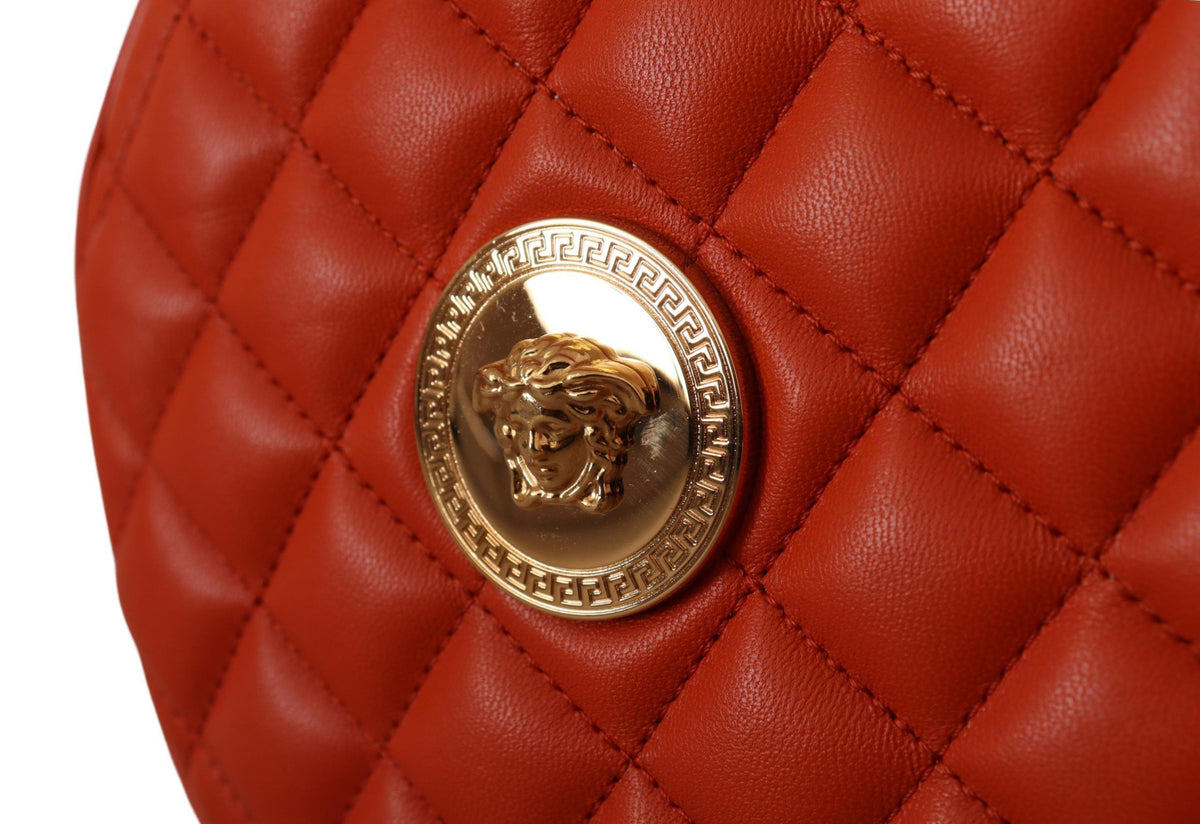 Versace – Elegante, runde Umhängetasche aus Nappaleder