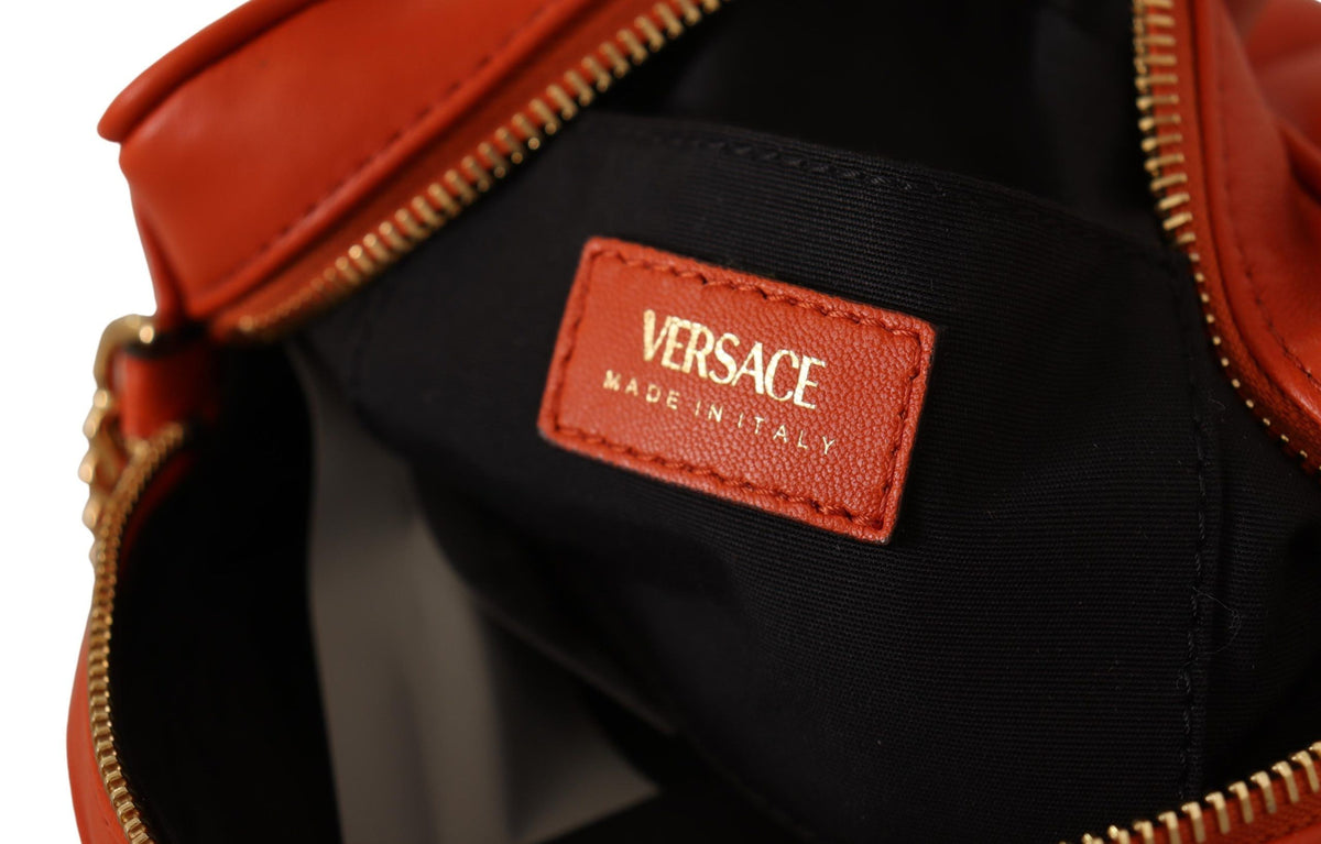 Versace – Elegante, runde Umhängetasche aus Nappaleder