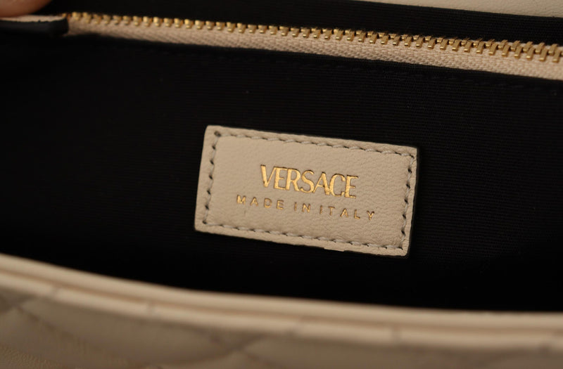 Versace – Elegante, weiße Abend-Umhängetasche aus Nappaleder