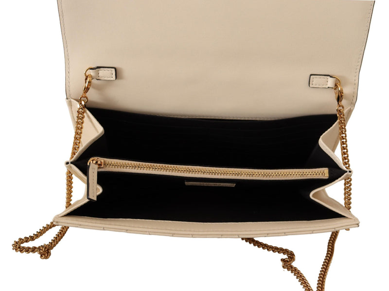 Versace – Elegante, weiße Abend-Umhängetasche aus Nappaleder
