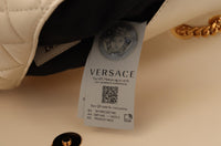 Versace – Elegante Umhängetasche aus weißem Nappaleder