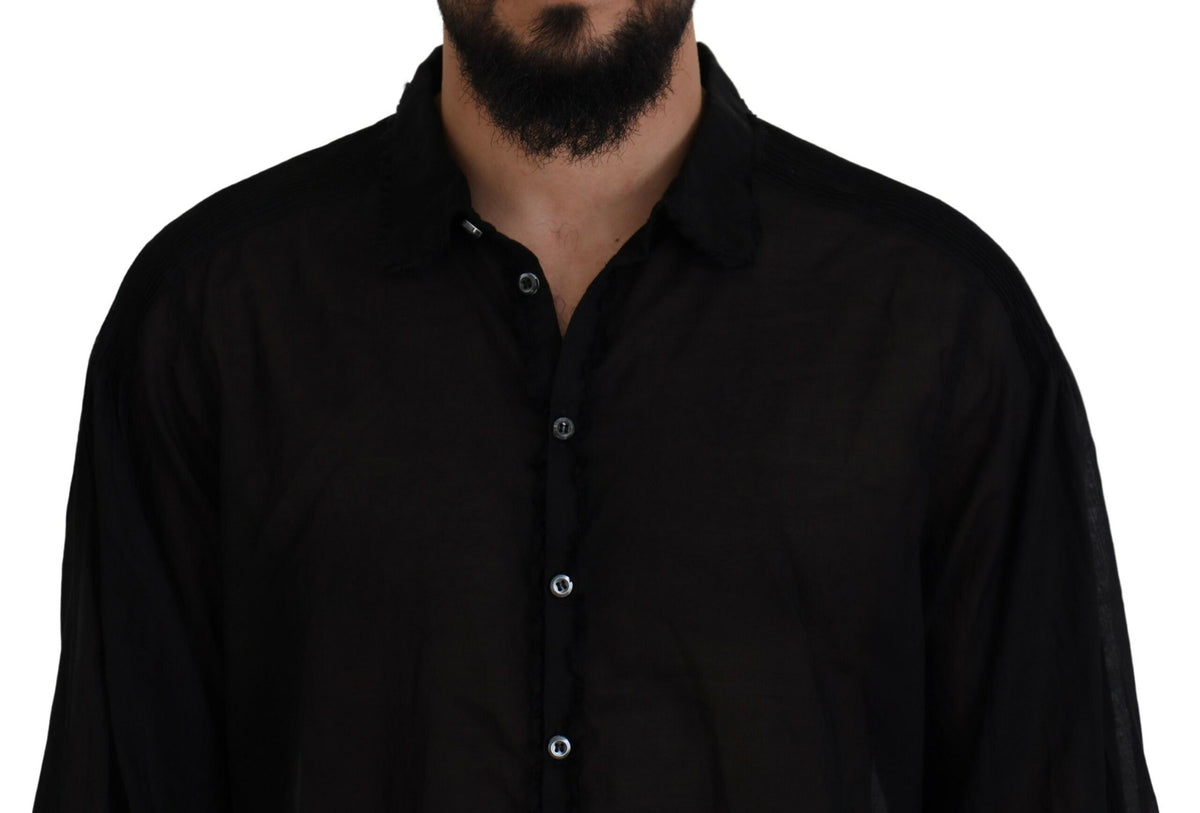 Dsquared² – Schwarzes, formelles Hemd aus Baumwolle mit Kragen und langen Ärmeln