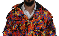 Dsquared² Multicolor Long Hooded Cargo Pocket Coat Jacket