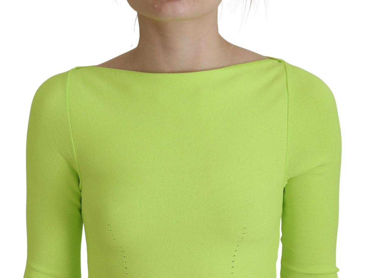 Dsquared² Green Viscose Long Sleeve A-line Sheath Mini Dress