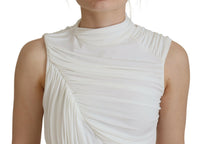 Dsquared² White Viscose Sleeveless Bodycon Mini Dress