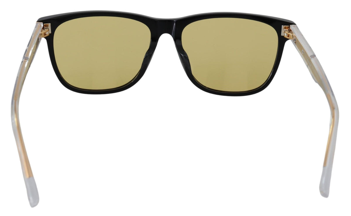 Diesel – Schicke Sonnenbrille aus schwarzem Acetat mit gelben Gläsern