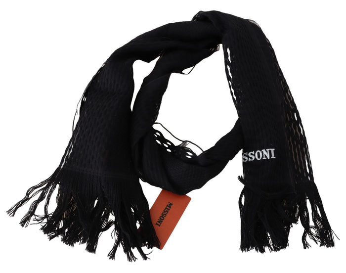 Missoni Eleganter Unisex-Schal aus Wolle und Seide in Schwarz