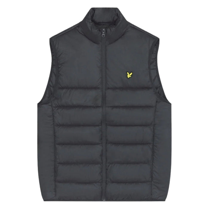 Lyle & Scott Branded Logo Gunmetal Grey Wadded Gilet Jacket S