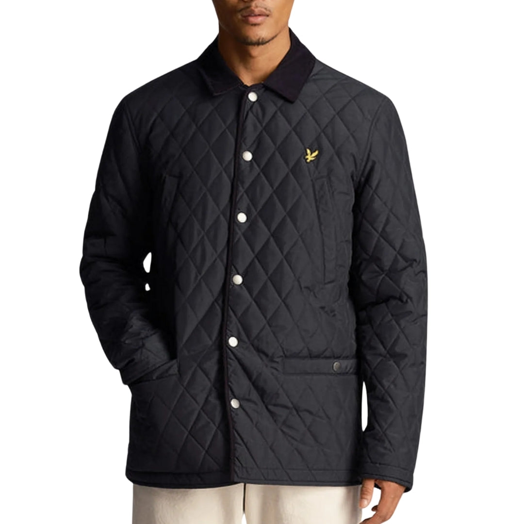 Lyle & Scott Branded Emblem Dark Navy Quilted Jacket S