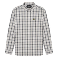 Lyle & Scott Washed Check Poplin Gunmetal Grey Long Sleeve Shirt S