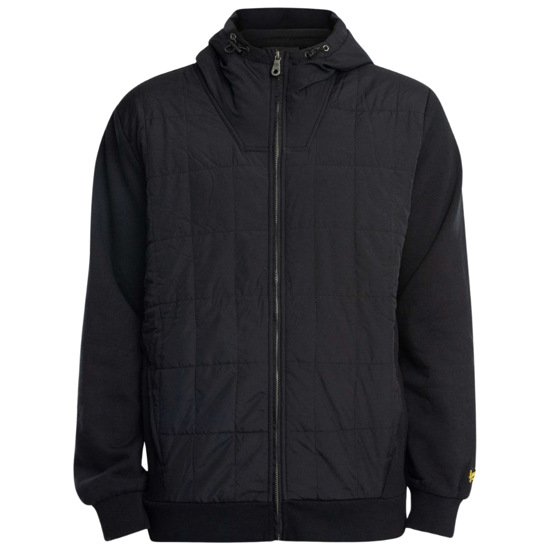 Lyle & Scott Hybrid Quilted Black Zip-Up Hoodie M