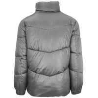 Plein Sport Bold Vertical Logo Shiny Padded Grey Jacket S