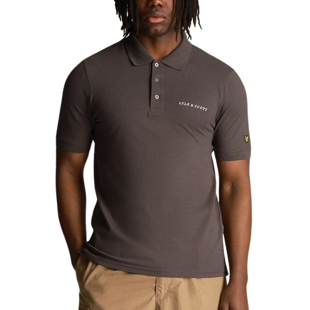 Lyle & Scott Plain Embroidered Logo Gunmetal Grey Polo Shirt