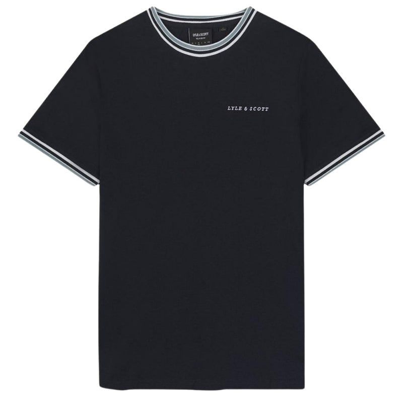 Lyle & Scott Embroidered Tipped Dark Blue T-Shirt