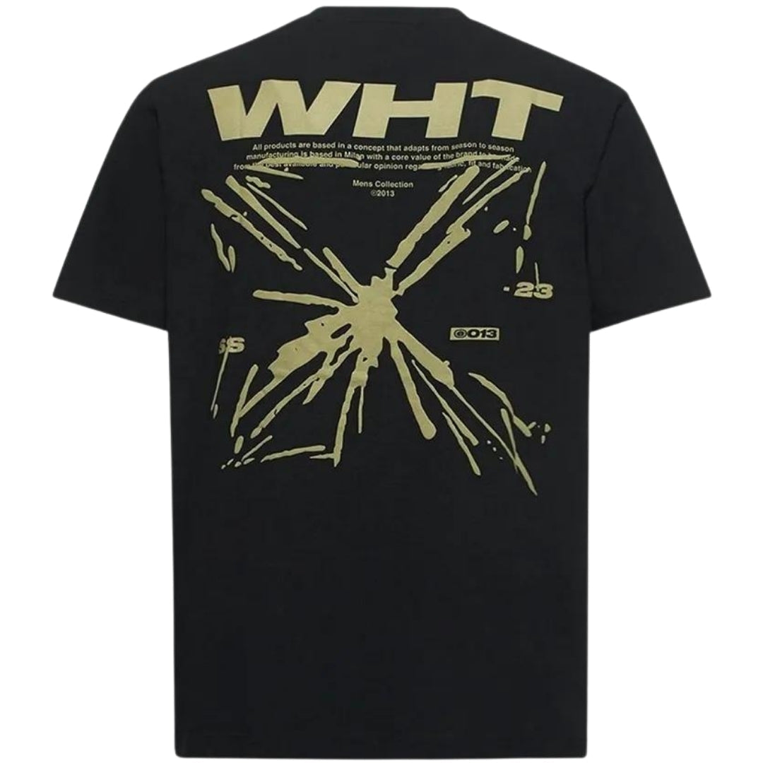 Off White Splash Arrow Logo Over Skate Fit Black T Shirt