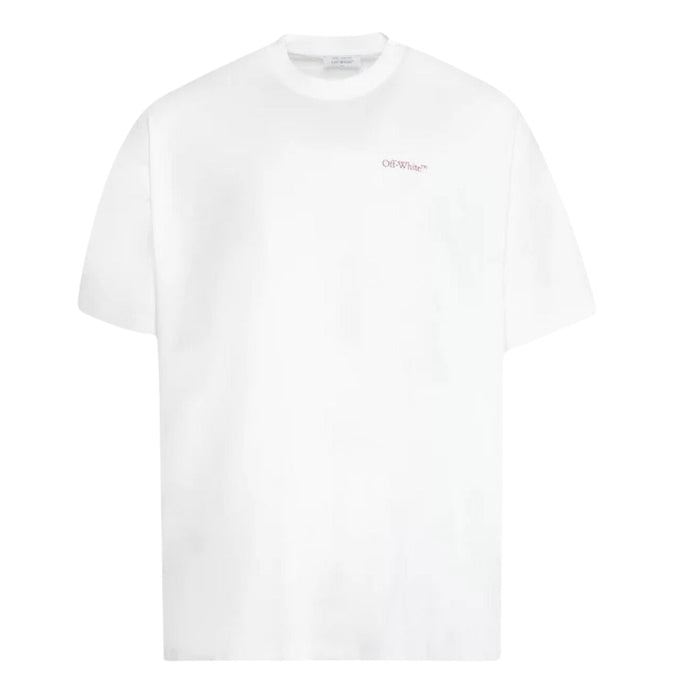 Off-White Oversized Fit Moon Cam Arrow Logo White T-Shirt L