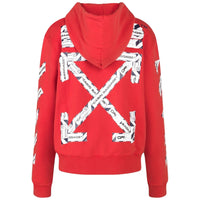 Off-White Airport Tape Diag Red Hoodie XS