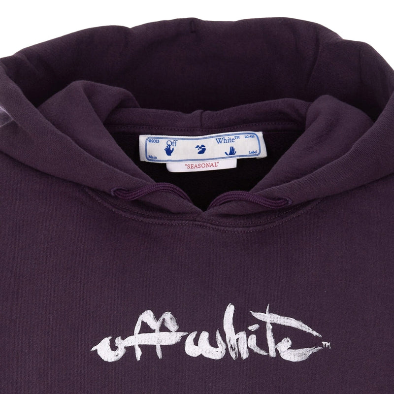 Off-White Paint Arrow Logo Purple Skate Fit Hoodie S