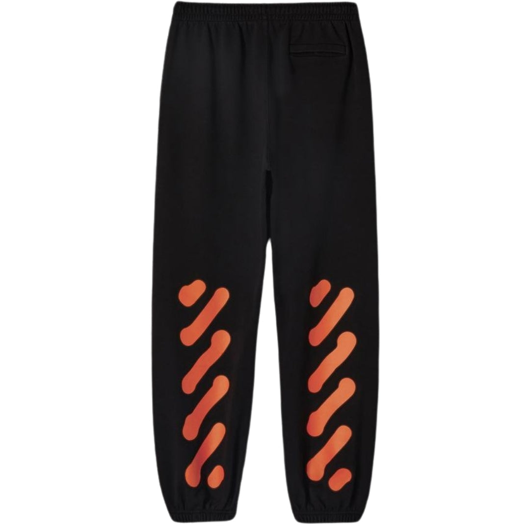 Off-White Graffiti Arrow Crew Design Slim Cuffed Black Sweatpants S