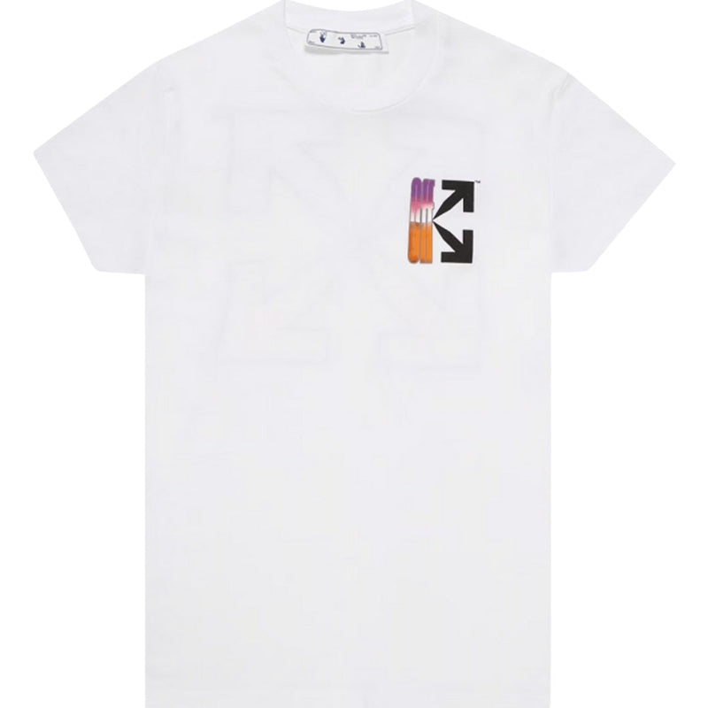 Off-White Gradient Arrows Logo Slim Fit White T-Shirt XS