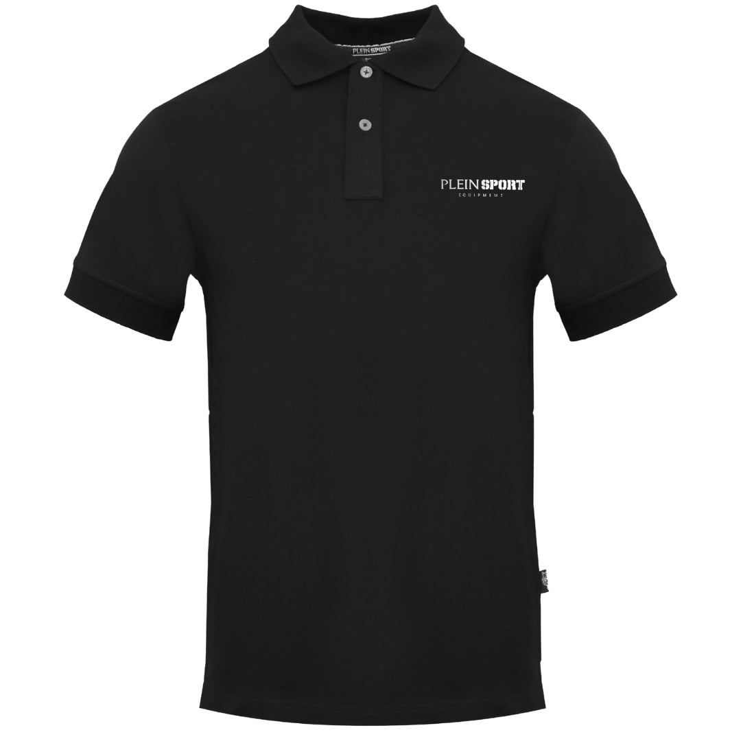 Plein Sport Equipment Logo Black Polo Shirt S