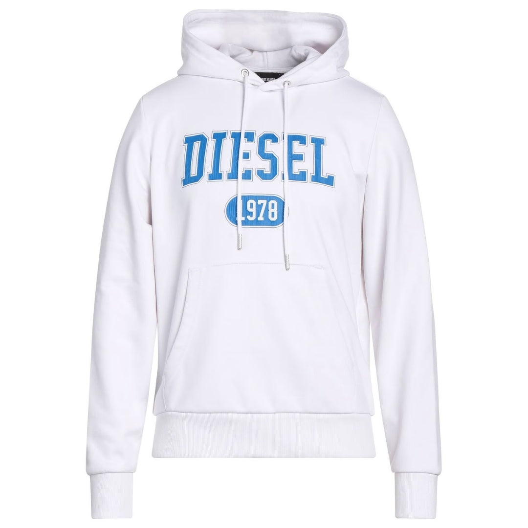 Diesel Varsity Logo White Hoodie S