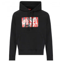 Diesel Torn Logo Black Hoodie S