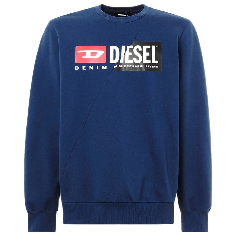 Diesel Cut Division Logo Navy Blue Sweatshirt S