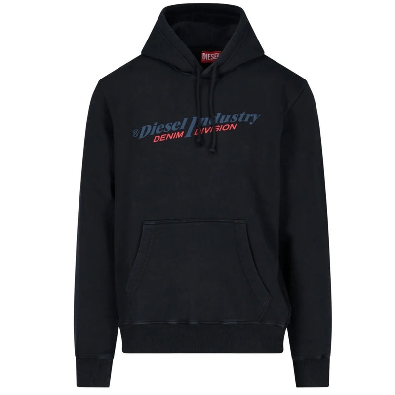 Diesel Industry Denim Division Logo Black Hoodie XS