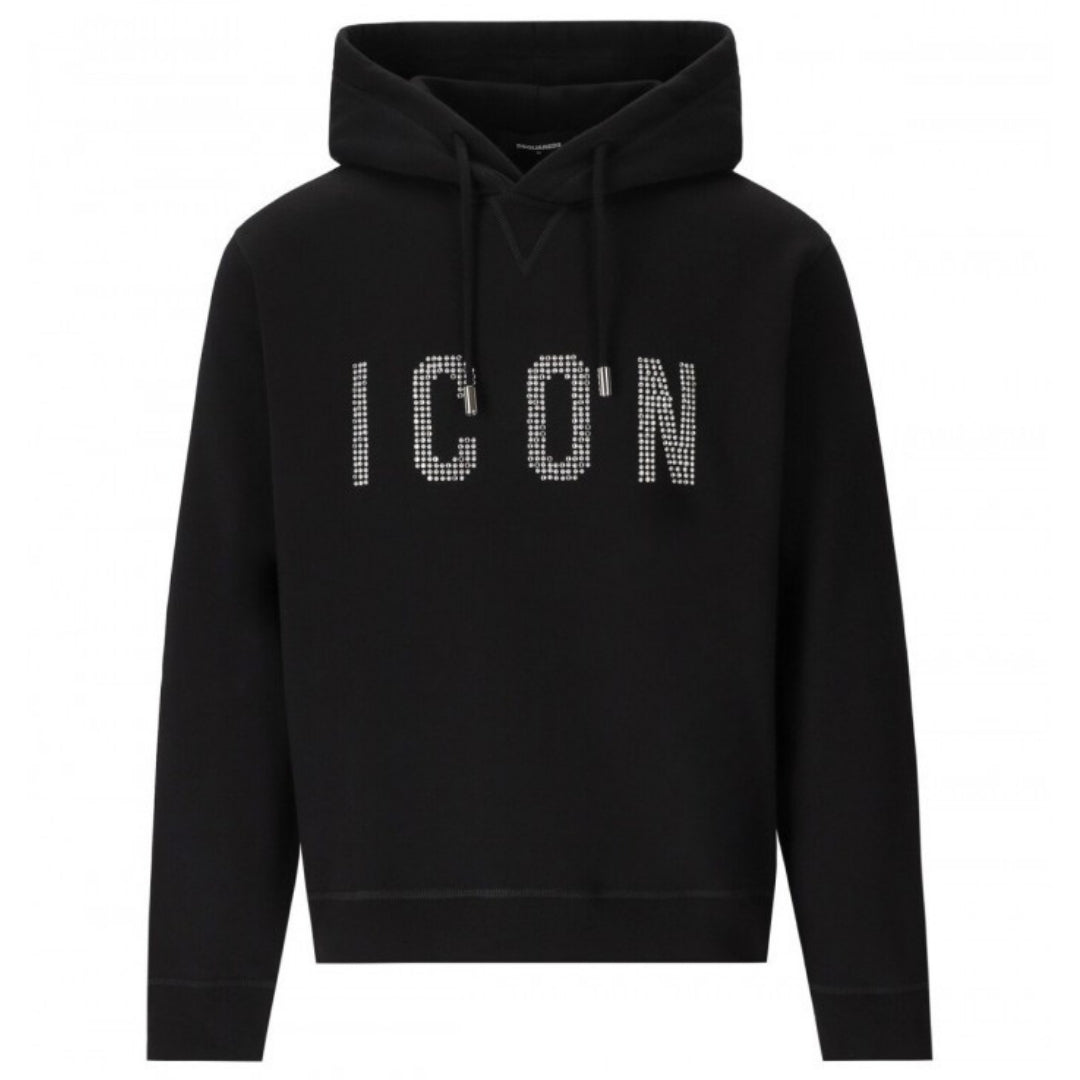 Dsquared2 Studded Icon Logo Black Hoodie  S