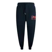 Cavalli Class Bold Red Logo Navy Blue Sweatpants M