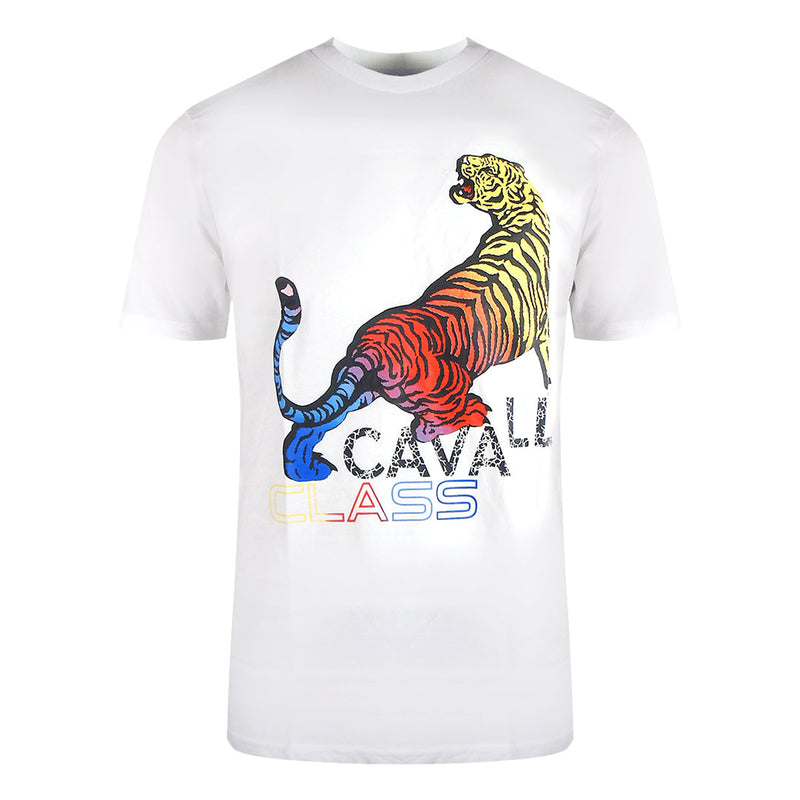 Cavalli Class Bold Tiger Design White T-Shirt S