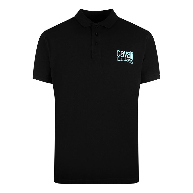 Cavalli Class Bold Logo Black Polo Shirt M