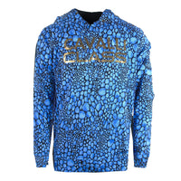 Cavalli Class Leopard Print Blue Hoodie M