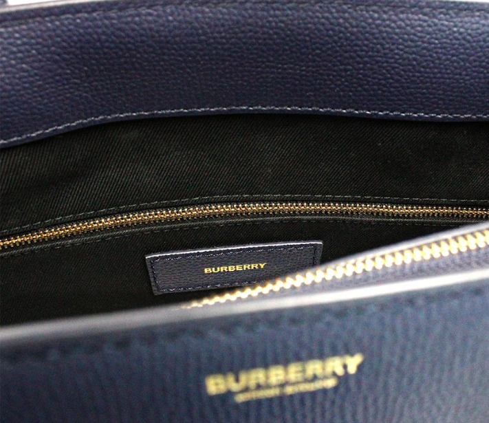 Burberry Banner Medium Regency Blau Leder Tote Umhängetasche Handtasche