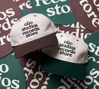 Olio Studios Record Store Zweifarbige Kappe Waldgrün/Ecru