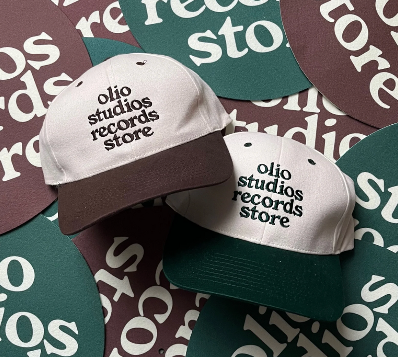 Olio Studios Record Store Zweifarbige Kappe, Mokka/Ecru