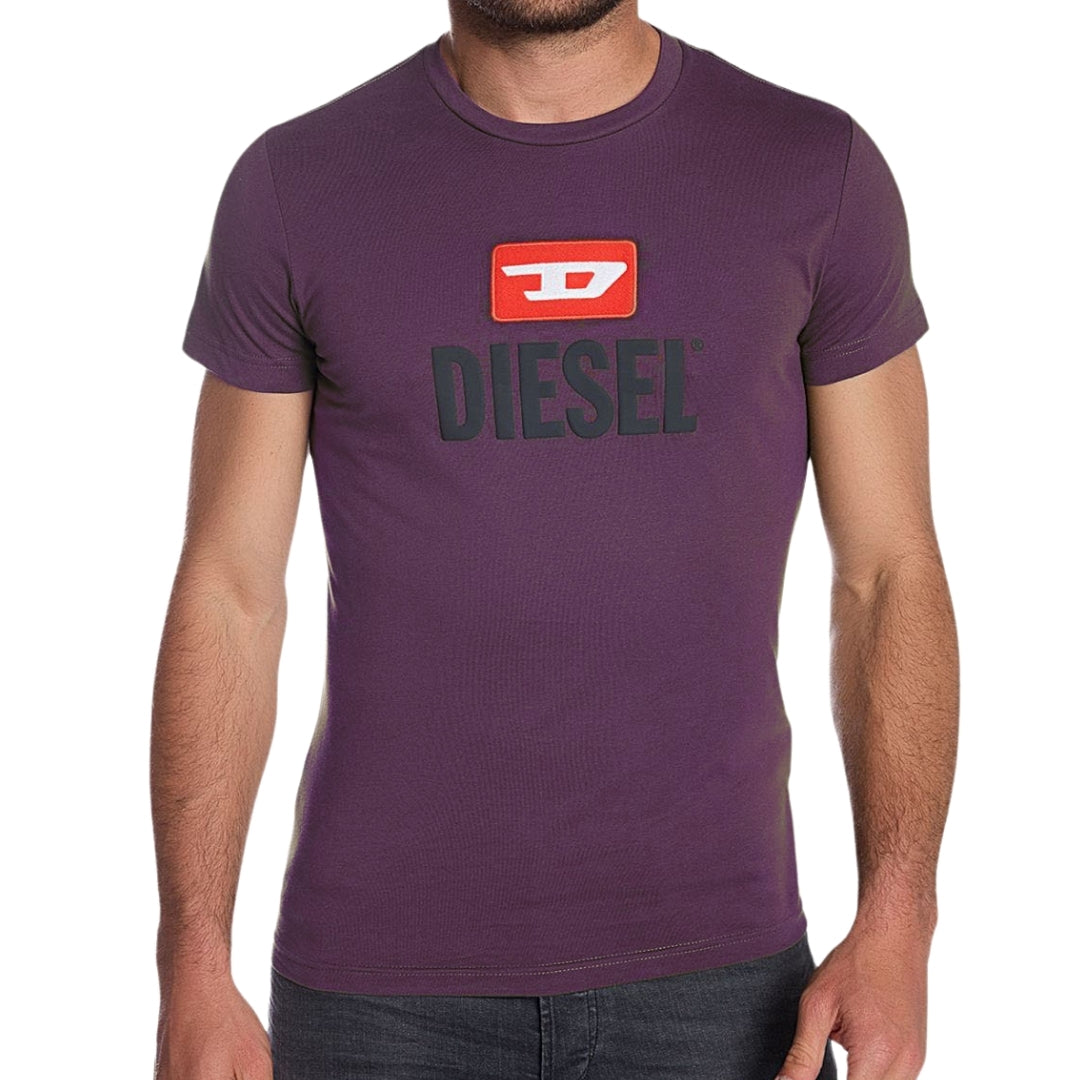 Diesel New Bold Logo Dark Purple T-Shirt XS