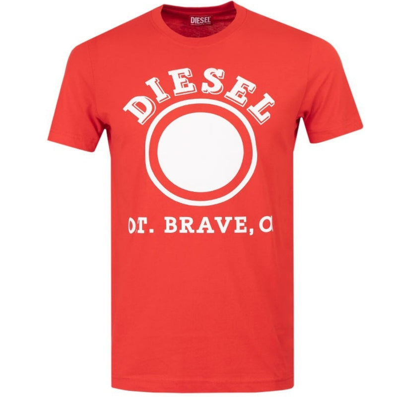 Diesel 1976 Varsity Logo Racing Red T-Shirt S