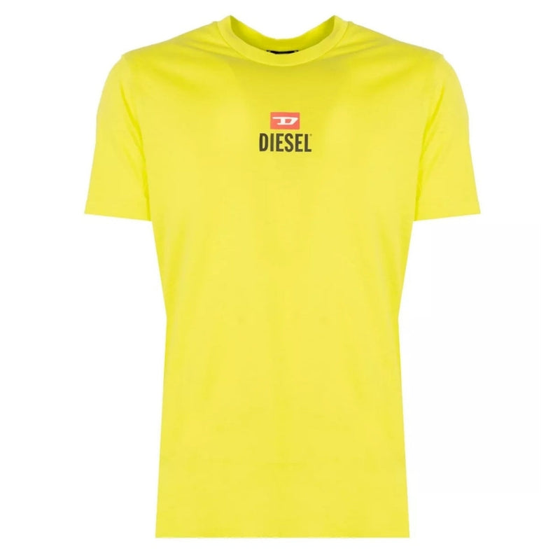 Diesel Small D Logo Evening Primrose Yellow T-Shirt S