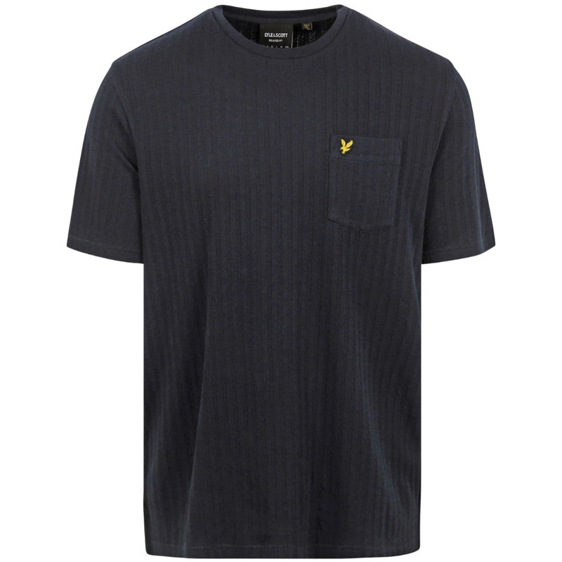 Lyle & Scott Pocket Logo Textured Dark Navy T-Shirt