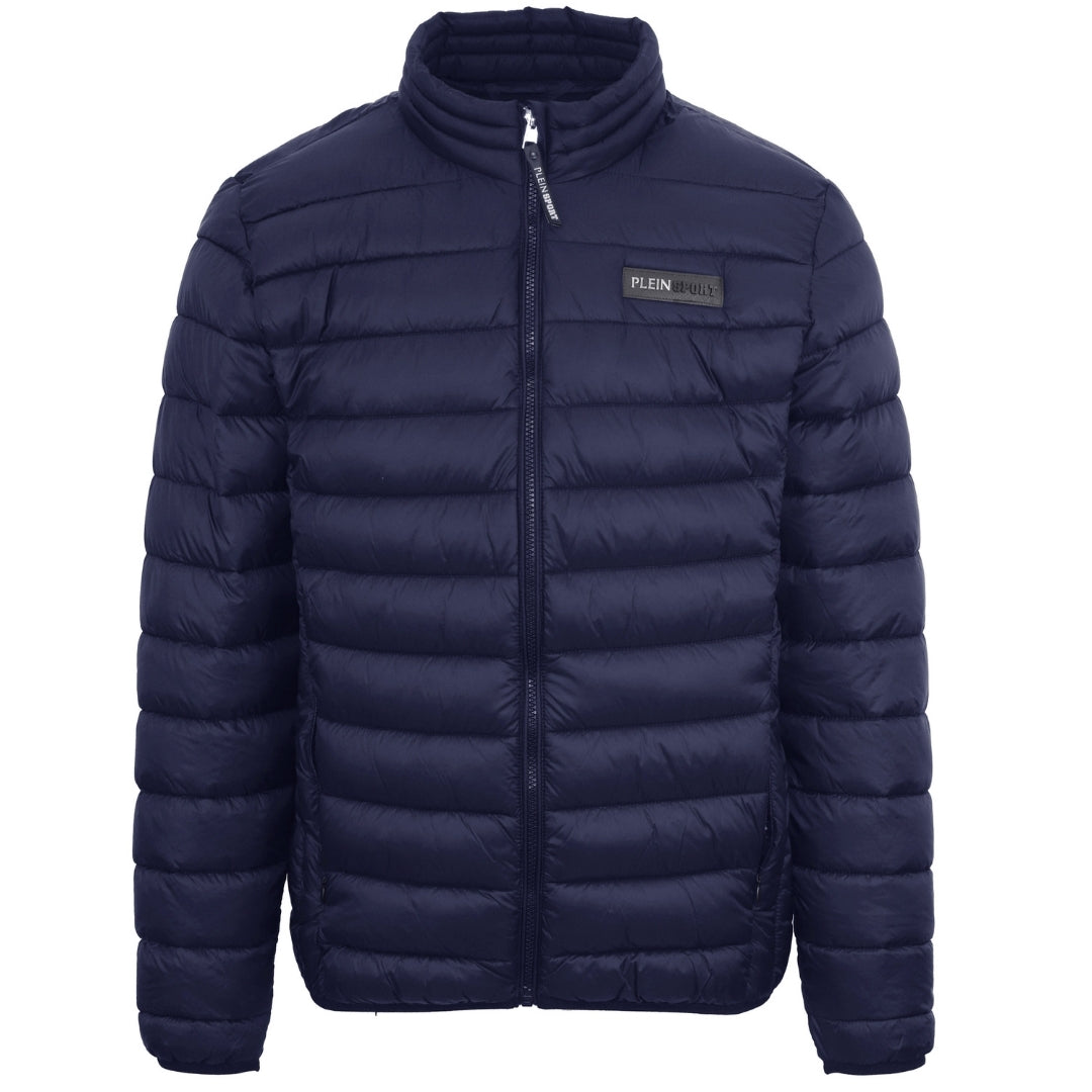 Plein Sport Patch Logo Thin Padded Blue Jacket S