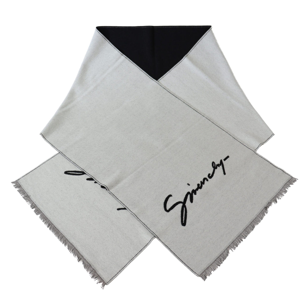 Givenchy – Eleganter, einfarbiger Schal aus Woll-Seiden-Mischung